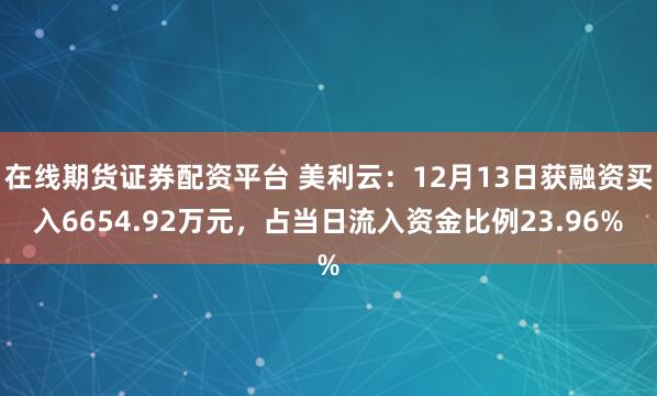 在线期货证券配资平台 美利云：12月13日获融资买入6654.92万元，占当日流入资金比例23.96%