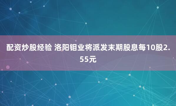 配资炒股经验 洛阳钼业将派发末期股息每10股2.55元