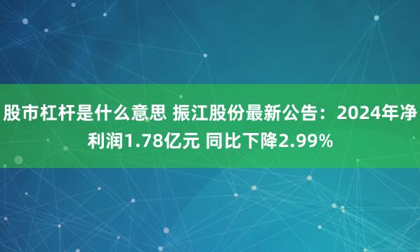 股市杠杆是什么意思 振江股份最新公告：2024年净利润1.78亿元 同比下降2.99%