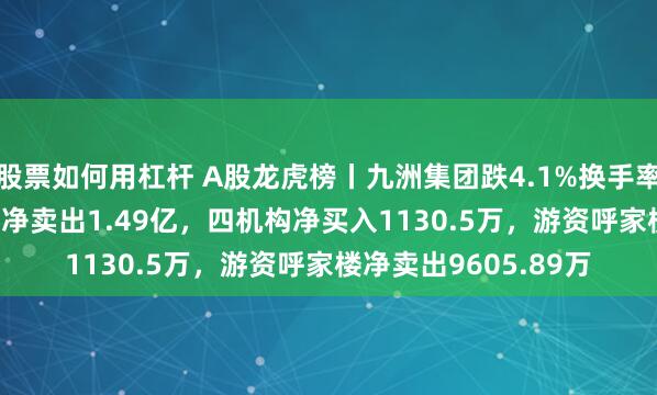 股票如何用杠杆 A股龙虎榜丨九洲集团跌4.1%换手率36.96%，上榜席位净卖出1.49亿，四机构净买入1130.5万，游资呼家楼净卖出9605.89万