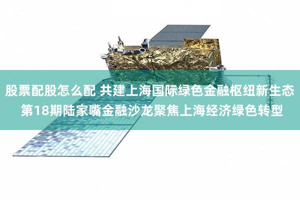 股票配股怎么配 共建上海国际绿色金融枢纽新生态 第18期陆家嘴金融沙龙聚焦上海经济绿色转型
