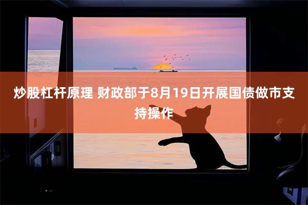 炒股杠杆原理 财政部于8月19日开展国债做市支持操作