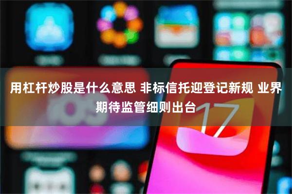 用杠杆炒股是什么意思 非标信托迎登记新规 业界期待监管细则出台